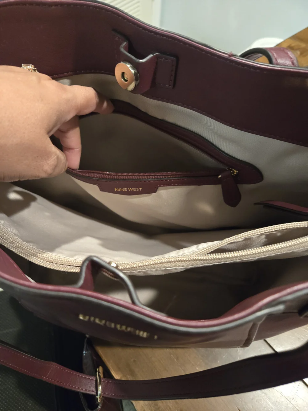 Nine West Women's Burgundy Tote Bag